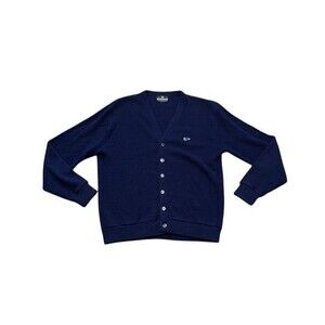 Crown Acrylic Cardigan Sweater Men's Size Large Turtle Grandpa Grunge Vintage